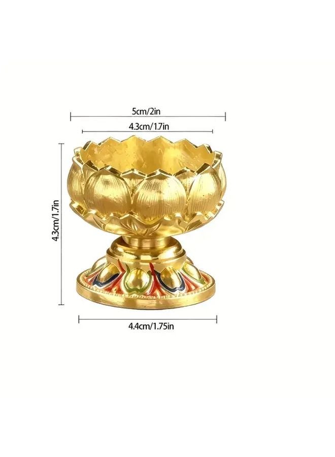 Golden Lotus Candle Holders Vintage Metal Floral Design for Home Weddings Diwali Christmas - Image 3